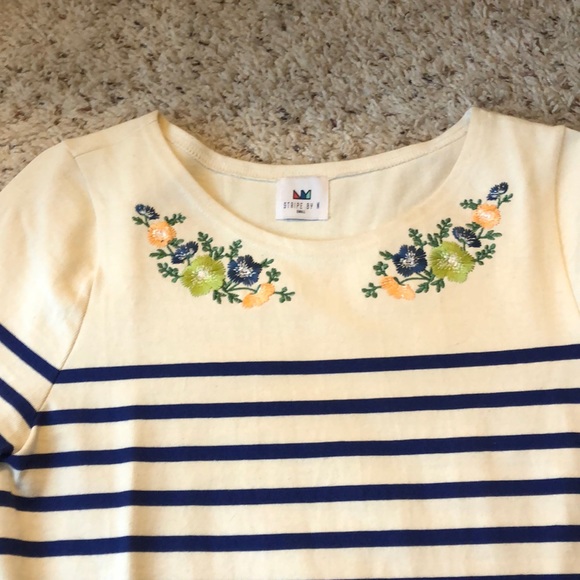 Anthropologie Striped Floral Tunic - Picture 2 of 5